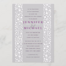 WHITE STAR WALL Jewish bröllopsinbjudning