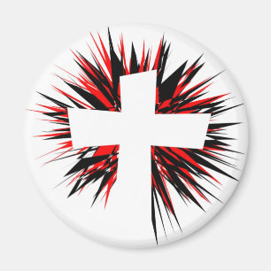 WHITE STARBURST KOR MAGNET