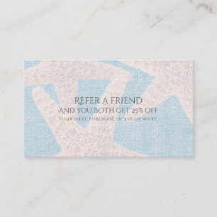 White Starfish & Blue Burlap Beach Refer a Friend Rabattkort