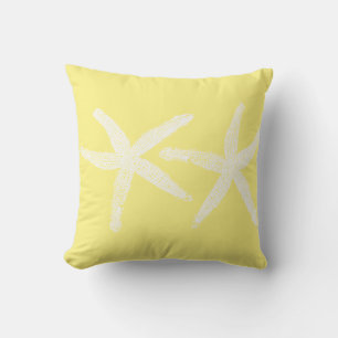 White Starfish Sunny Gult Sunshine Beach Cute Kudde