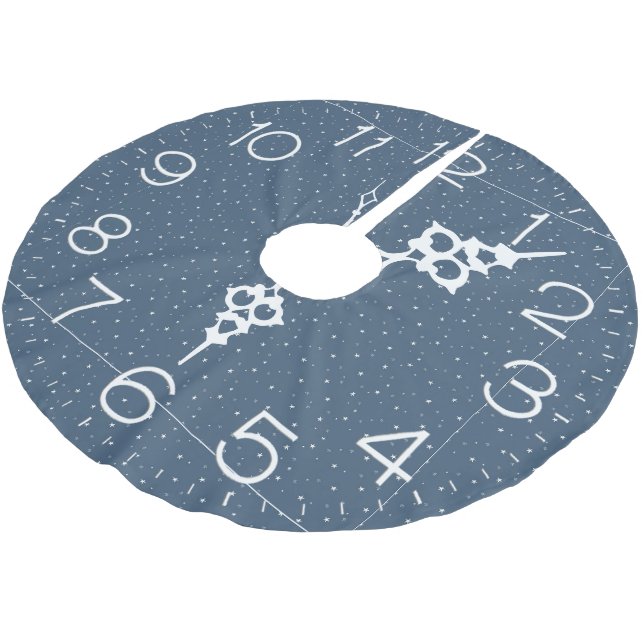 White Stars Clock Julgransmatta Borstad Polyester (Vinklad)