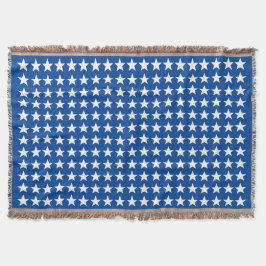 White Stars Mönster på Blue American Flagga Theme Filt