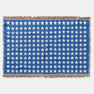 White Stars Mönster på Blue American Flagga Theme Filt