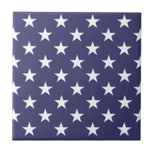 White Stars Patriotic American Flagga Mönster Kakelplatta