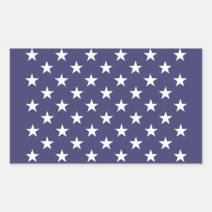 White Stars Patriotic American Flagga Mönster Rektangulärt Klistermärke
