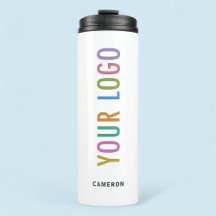 White Steel Drink Tumbler Company Logotyp 12 oz