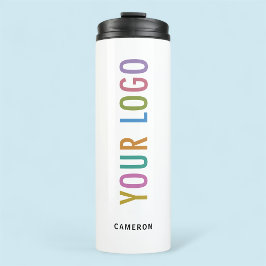 White Steel Thermal Tumbler Company Logo 12 oz