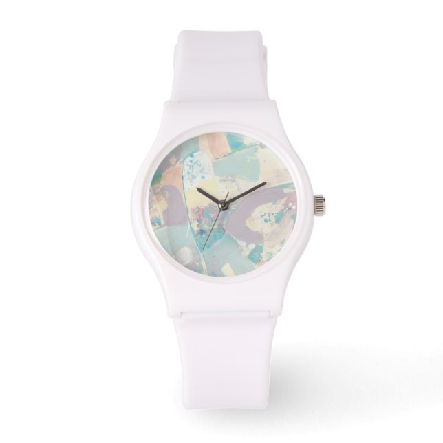 White Sten Pastel Armbandsur (Framsida)