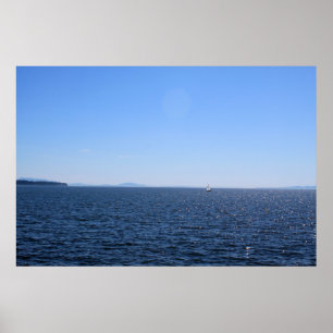 White Sten-stranden, BC, Kanada. Sea, himlar och b Poster