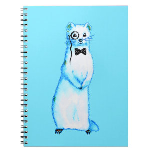White Stoat Ermine Cute Ferret Älskare Art Anteckningsbok