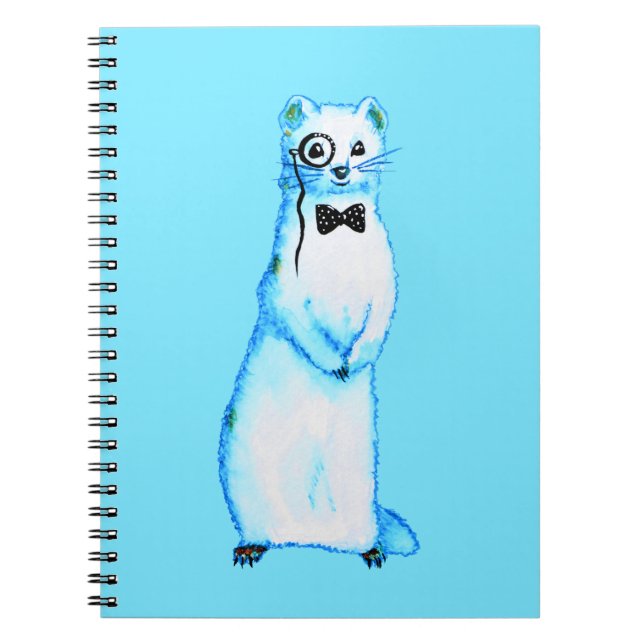 White Stoat Ermine Cute Ferret Älskare Art Anteckningsbok (Framsidan)