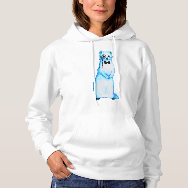White Stoat Ermine Cute Ferret Älskare Art T Shirt (Framsida)