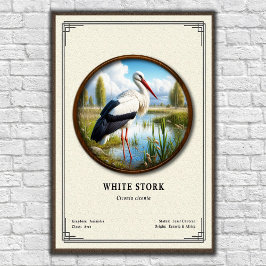 White Stork Zoologi Serie Poster