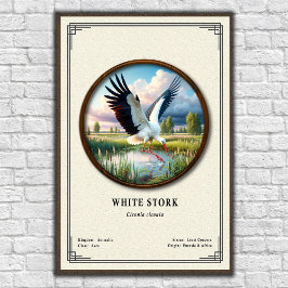 White Stork Zoologi Serie Poster