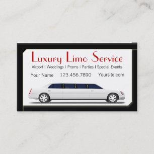 White Stretch Limousine Visitkort