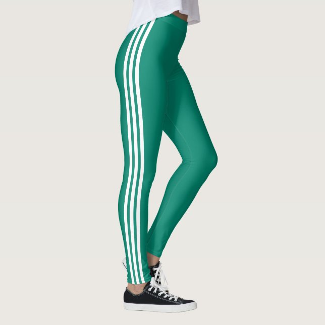 White Stripes Blå Gröna Leggings Välj Färger (Höger)