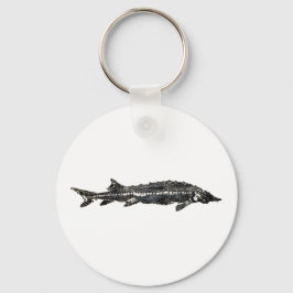 White Sturgeon Gyotaku-40-Item Nyckelring
