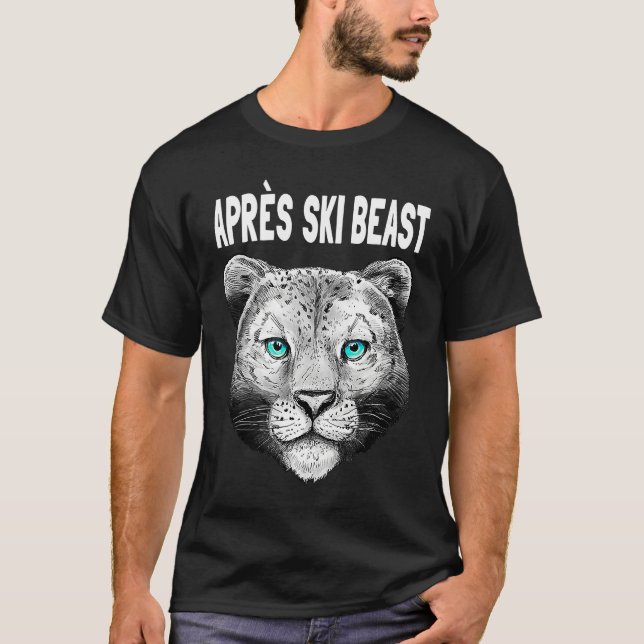 White Style Apres Ski Snow Leopard T Shirt (Framsida)