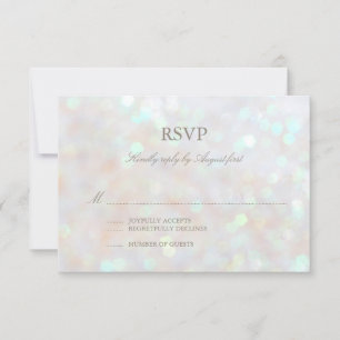 White Subtle Glitter Bokeh Bröllop OSA Card Kort