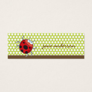 White Summer Daisy + Ladybug Tack Gift Märkre / Litet Visitkort