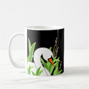 White Svan Bland Reeds Kaffemugg