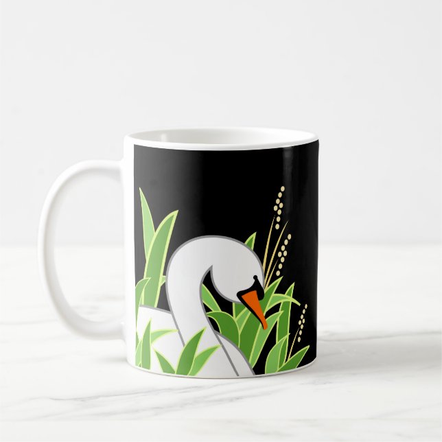White Svan Bland Reeds Kaffemugg (Vänster)