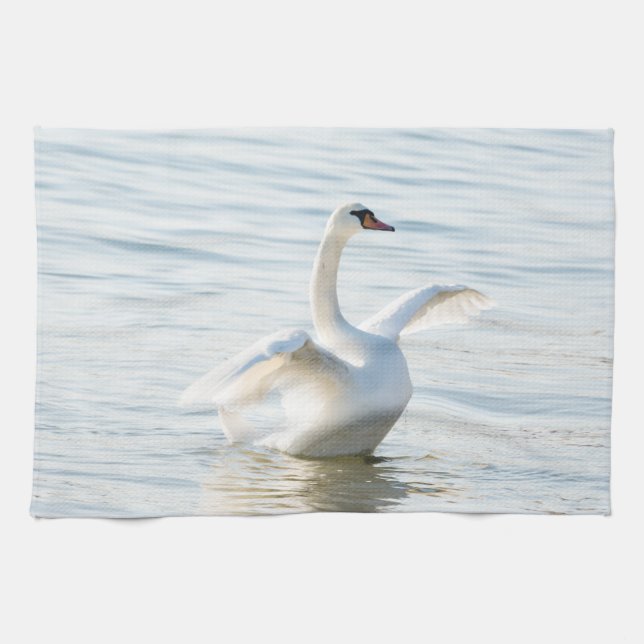White svan Cygnus Kökshandduk (Horisontell)