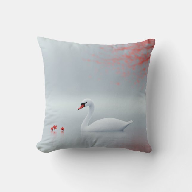 White Svan Design Kudde (Framsida)