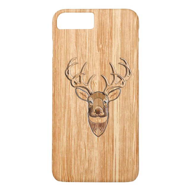 White Svan Hjort Head Light Wood Grain Stil Case-Mate iPhone Skal (Baksida)