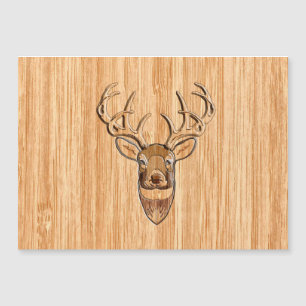 White Svan Hjort Head Wood Grain Stil Visning