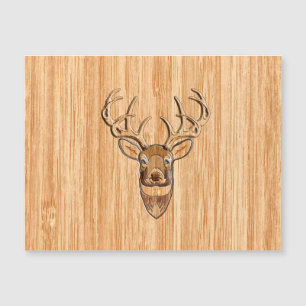 White Svan Hjort Head Wood Grain Stil Visning