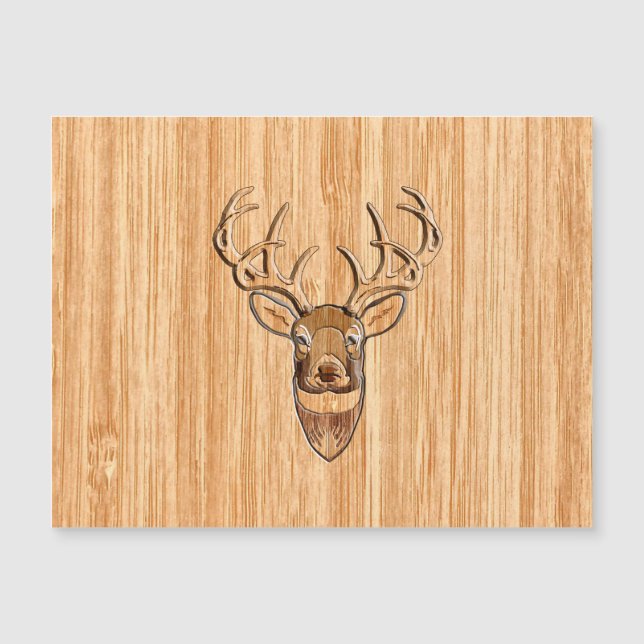 White Svan Hjort Head Wood Grain Stil Visning (Framsida)