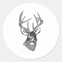 White Svan Hjort Trophy Buck Runt Klistermärke