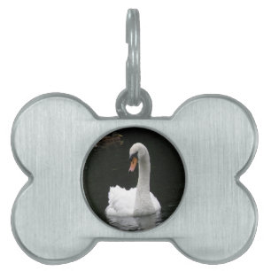 White Svan Pet Tag Namnbricka Husdjur