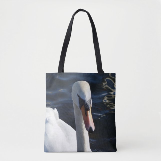White Svan Tote Bag Tygkasse (Framsida)