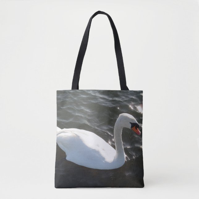 White Svan Tote Bag Tygkasse (Framsida)