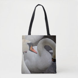 White Svan Tote Bag Tygkasse