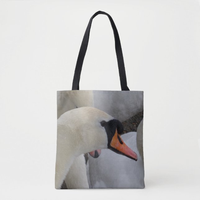 White Svan Tote Bag Tygkasse (Framsida)