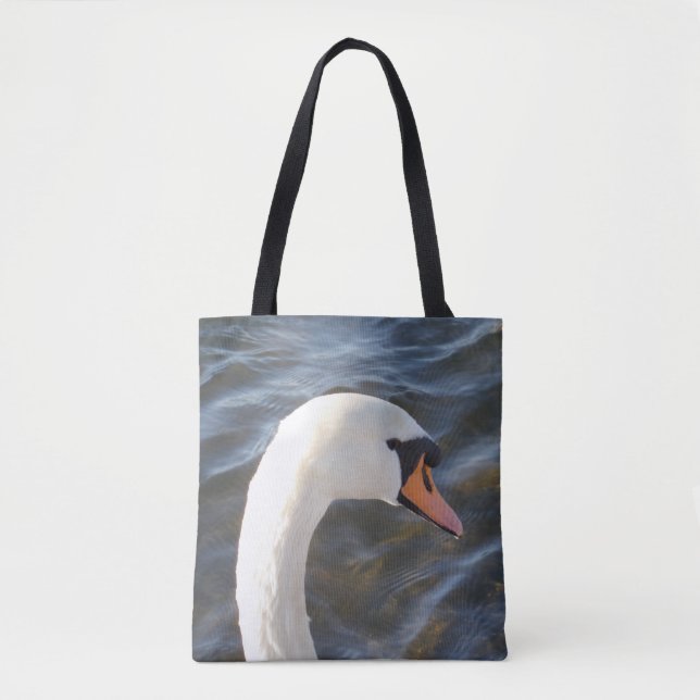 White Svan Tote Bag Tygkasse (Framsida)