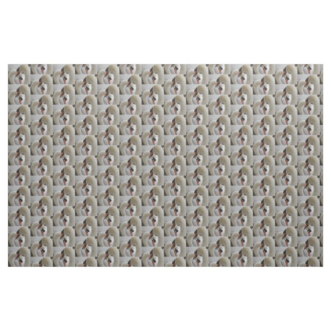 White Svanar Fabric Tyg (Yard)