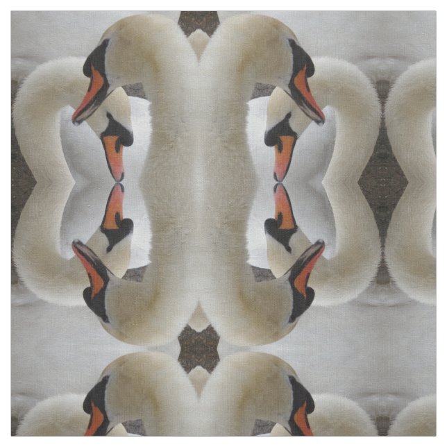 White Svanar Fabric Tyg (Provkarta)