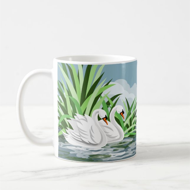 White Svanar Kaffemugg (Vänster)