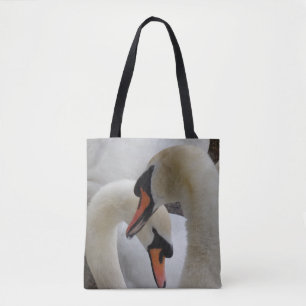 White Svanar Tote Bag Tygkasse