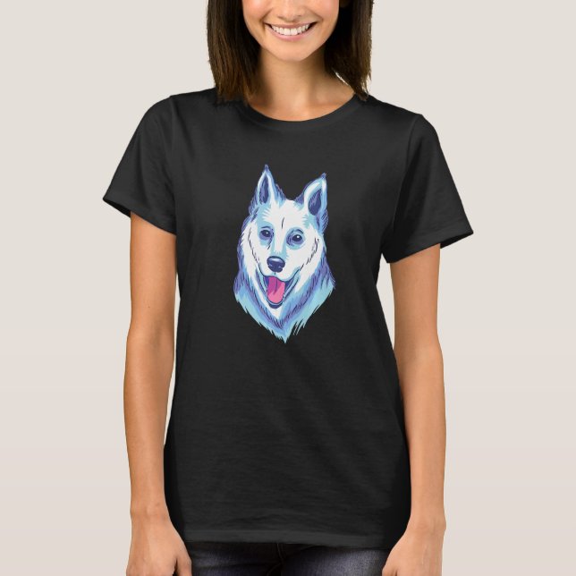 White Swiss Shepherd Hund T Shirt (Framsida)