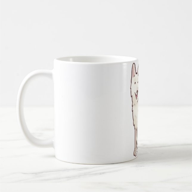 White Swiss Shepherd sitta Kaffemugg (Vänster)