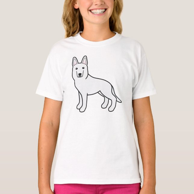 White Swiss Shepherd White German Shepherd Hund T Shirt (Framsida)