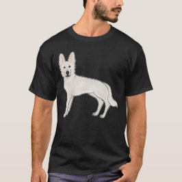 White Swiss Shepherd White GSD Cute Tecknad hund T Shirt