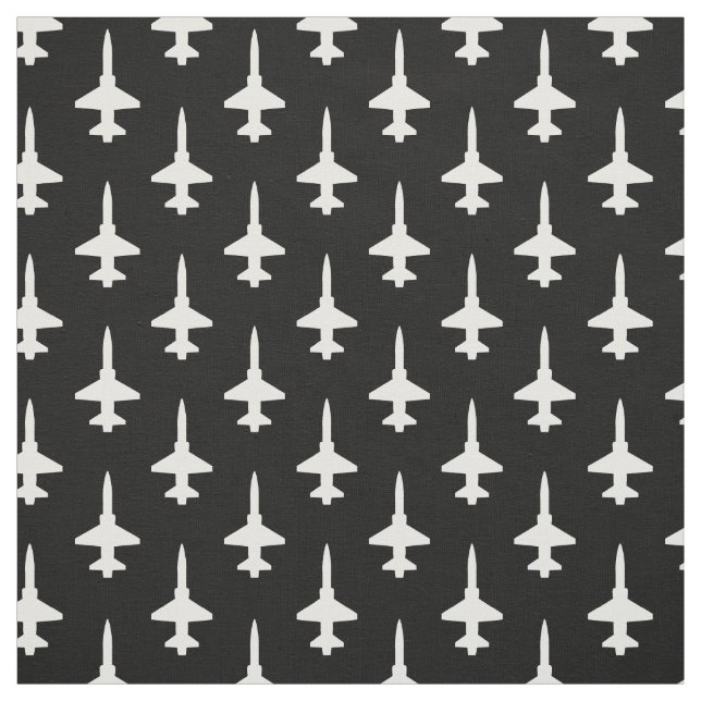 White T-38 Talon Mönster på Black Tyg (Provkarta)