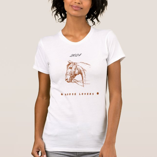 White T- Shirt for Horse Lovers T Shirt (Framsida)