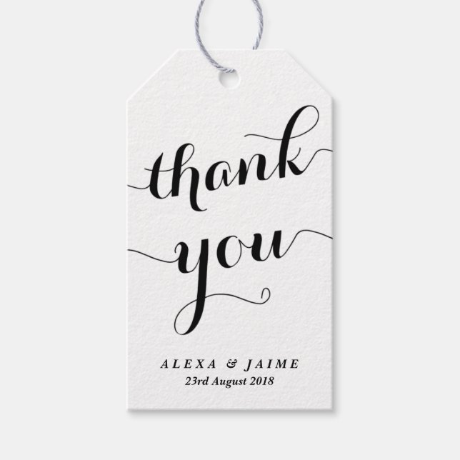 White Tack Cute Modern Calligraphy Presentetikett (Framsidan)